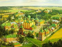 Вид на Пюхтицкий монастырь с северо-запада